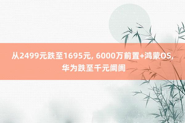 从2499元跌至1695元, 6000万前置+鸿蒙OS, 华为跌至千元阛阓
