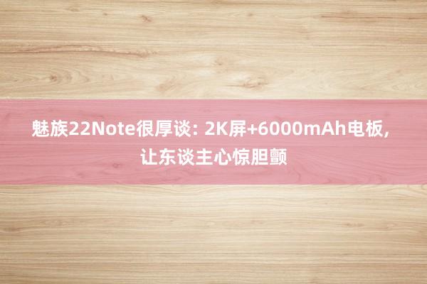 魅族22Note很厚谈: 2K屏+6000mAh电板, 让东谈主心惊胆颤
