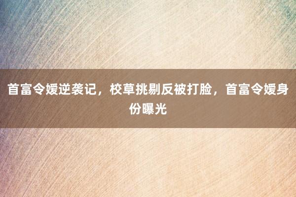 首富令嫒逆袭记，校草挑剔反被打脸，首富令嫒身份曝光