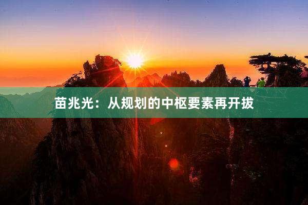 苗兆光：从规划的中枢要素再开拔