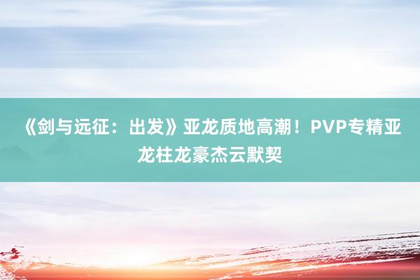 《剑与远征：出发》亚龙质地高潮！PVP专精亚龙柱龙豪杰云默契