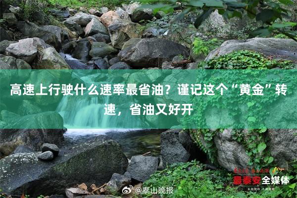 高速上行驶什么速率最省油？谨记这个“黄金”转速，省油又好开
